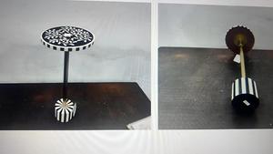 Mesa de Cajones con Incrustaciones de Hueso de ILAHI, Diseño Moderno con Detalles de Ágata, Almacenamiento de Tres Niveles, Mueble Portátil para Sala de Estar/Hogar - Product Image 4