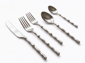 Ensemble de couverts de luxe moderne et élégant en acier inoxydable, 5 pièces, avec étui, finition miroir, promotion, pour hôtel - Product Image 2