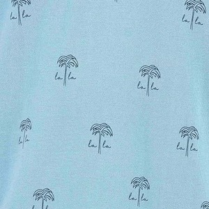 T-shirt de golf pour homme de qualité supérieure, imprimé sur le devant, bleu clair uni, en coton, à manches courtes, décontracté, respirant, séchage rapide, pour l'été - Product Image 4