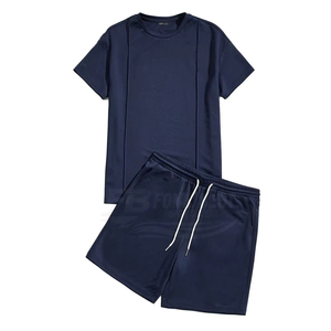 High Quality Men's Summer Casual Streetwear <b>Set</b> Oversized 100% Cotton Hoodie Eco-friendly 220gsm Tracksuit Pants and Polo - Product Image 1