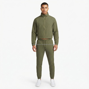 Ensemble de survêtement coupe-vent pour homme, vêtements de sport personnalisés OEM en nylon, veste légère à fermeture éclair, pantalon de jogging, entraînement, course à pied, décontracté - Product Image 1