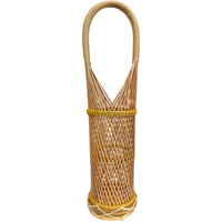 Porte-bouteille de vin en bambou, fait main, rustique, minimaliste, biodégradable/durable