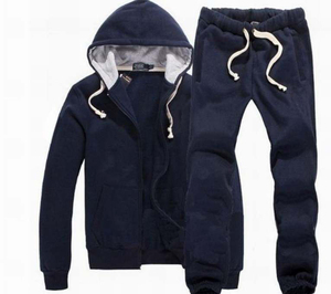 Nouvel ensemble de survêtement en velours d'hiver 2 pièces pour hommes avec pantalon évasé et sweat à capuche - Product Image 1
