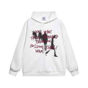 Sudadera con capucha personalizada para hombre, estilo hip hop, con estampado de grafiti americano y bordado. - Product Image 5