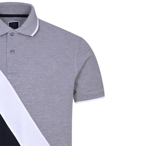 Camiseta Premium Personalizada de Punto para Hombre, Diseño Color Block, Manga Corta, Transpirable, Informal, para Negocios o Golf, con Paneles en Contraste - Product Image 4