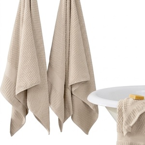 Serviette de bain d'hôtel de luxe avec logo personnalisé, épaisse, rayée, séchage rapide, tissu éponge jacquard haute densité, vente en gros à bas prix - Product Image 4