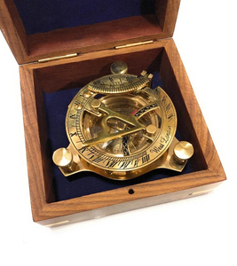Boussole solaire en laiton, instrument de navigation nautique vintage, style antique, boussole marine décorative pour la maison, le bureau, la navigation - Product Image 5