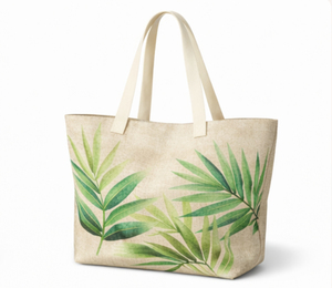 Sac de plage en toile de coton naturel personnalisé, grand format, écologique, avec poches et logo imprimé, vente en gros - Product Image 5