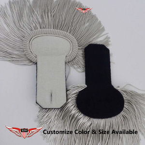 Nuevas Epaulettes Grises de Alta Calidad Personalizadas para Uniformes Tácticos, con Hilos Metálicos y Flecos de Mylar, con Borlas - Product Image 2