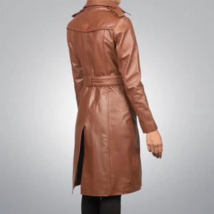 แจ็คเก็ตหนังแกะสีน้ำตาลแท้รุ่นใหม่ล่าสุด ระบายอากาศได้ดี สำหรับผู้หญิง คุณภาพสูง - Product Image 6