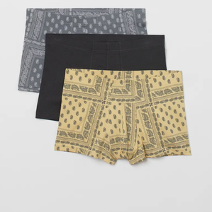 Calzoncillos bóxer ajustados de cintura media para hombre, colores sólidos, transpirables, 100% poliéster, tela estampada, logotipo personalizado en la cintura - Product Image 3