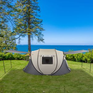 Tenda da Campeggio Pop-Up per 4 Persone, Impermeabile, Portatile, Facile da Montare, per Attività all'Aperto, Escursionismo, Pesca, Spiaggia, in Tessuto Oxford - Product Image 4