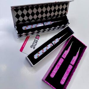 GETUP BROSONS IMPEX GBI-EET-3003 45/แหนบติดขนตาเคลือบกระดาษลายเชอร์รี่และลายหัวใจ ปลายเรียบ สีเงิน ป้องกันแม่เหล็ก - Product Image 4