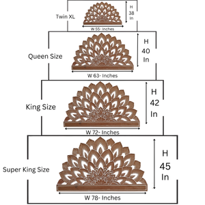 Cabecero de Cama King Size de Madera Tallada a Mano con Diseño de Loto, Acabado Natural Blanqueado, Estilo Boho, Muebles para el Hogar - Product Image 6