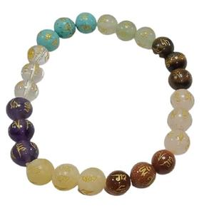 Bracelet rond en perles de sept pierres Feng Shui faites à la main pour hommes et femmes, taille 8-10 mm, bijoux de mode, cadeau énergisant - Product Image 4