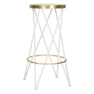 Chaise de bar élégante de style industriel avec cadre en métal et assise en bois, avec repose-pieds, hauteur de comptoir, tabouret de bar pour restaurant - Product Image 5