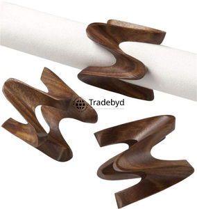 แหวนรองผ้าเช็ดปากไม้พรีเมียม งานแฮนด์เมด สำหรับตกแต่งโต๊ะอาหาร อุปกรณ์ตกแต่งโรงแรม โดย Tradebyd - Product Image 5