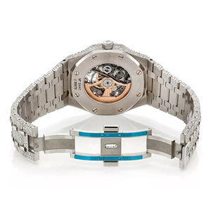 Montre personnalisée en moissanite sertie de diamants VVS, modèle hip-hop de créateur, pour homme, en acier inoxydable, quartz, bracelet de 20 mm, verre traité - Product Image 5