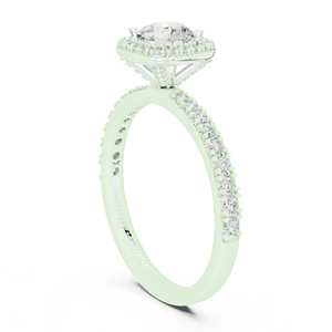 Bague de fiançailles en or blanc 14 carats avec diamant rond cultivé en laboratoire pour femmes |   Nouveau diamant cultivé - Product Image 2