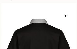Black Chef Coat Grey Collar <b>Short</b> <b>Sleeve</b> - Product Image 1