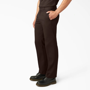 Pantalones Formales de Pierna Recta para Hombre, Cintura Media, Cierre de Botones, Antiarrugas, de Poliéster, con Bolsillos Laterales, para Otoño - Product Image 4