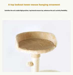 Arbre a Chat Contemporain Mignon Chat Escalade Grattoir Personnalisé Gris Grand Luxe Intérieur Bois Arbre à Chat 4 Niveaux Durable - Product Image 6