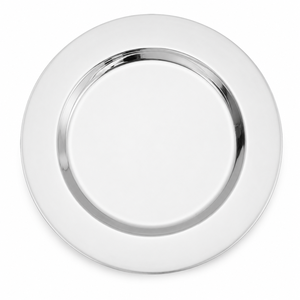 Assiette de Présentation Ronde en Acier Inoxydable Premium pour Décoration de Table de Mariage et Dîners Prestigieux - Product Image 1