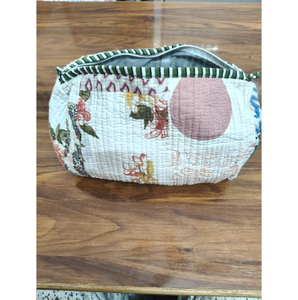 Pochette cosmétique bohème en textile à panneaux, petite, avec fermeture éclair, motifs multicolores, portable, idéale comme cadeau - Product Image 1