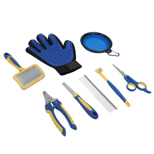Kit de toilettage pour animaux 8-en-1 - Kit complet à domicile avec coupe-ongles, brosse, ciseaux, brosse à dents, bol pliable et adapté à toutes les races - Product Image 5