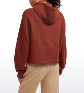 <b>Women</b> <b>Quarter</b> <b>Zip</b> <b>Sweatshirt</b> Premium Cotton Blend Pullover Long Sleeve Wholesale OEM Custom Apparel - Product Image 2