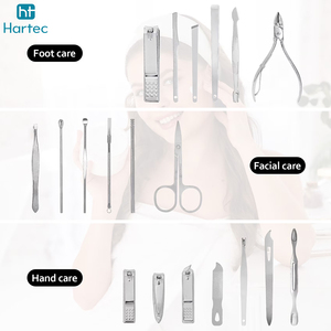 Matte Color Leather Box Professional Stainless Steel Manicure and Pedicure Set High-End Personal Grooming <b>Nail</b> Care Kit - Product Image 2