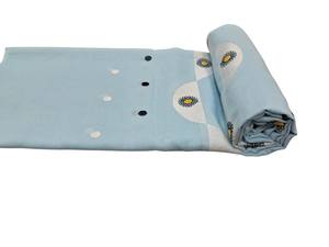 Tissu léger en coton peigné 100% bleu ciel, brodé de marguerites, pour robes de filles et femmes, vente en gros, très demandé - Product Image 2