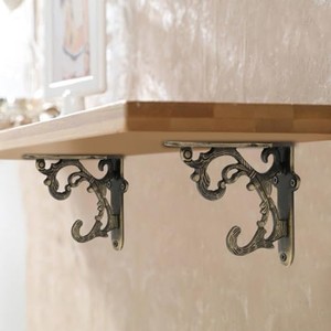 Estante Flotante Rústico de Madera Reciclada con Soportes Metálicos Vintage, Estante de Almacenamiento de un Solo Nivel para Sala de Estar, Venta al por Mayor en India - Product Image 1
