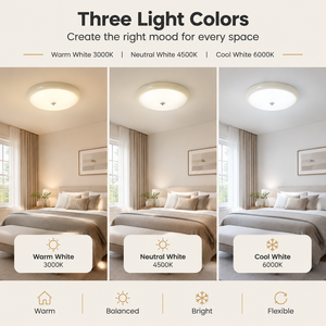 Lámpara de techo LED regulable moderna de 58W con control remoto, tres temperaturas de color, montaje empotrado de hierro y vidrio para dormitorio - Product Image 2