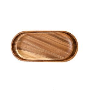 Plateau de service en bois massif naturel avec poignées, plateau décoratif fait main pour le petit-déjeuner, le café, le thé, les collations et les repas à la maison - Product Image 5