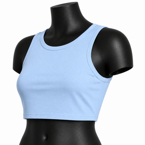 Custom Woven Breathable Casual Fashion Women's <b>Crop</b> Tank <b>Tops</b> Sportswear Women <b>Crop</b> Tank <b>Top</b> - Product Image 2