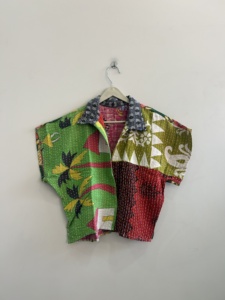 Reversible Handmade Woven Kantha Boho <b>Short</b> Cotton Autumn <b>Jacket</b> - Product Image 1