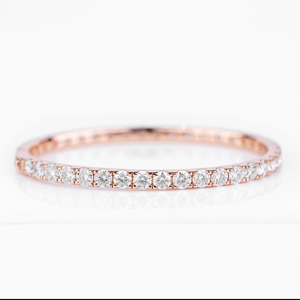 Impresionante Brazalete de Diamantes Chapado en Oro Rosa para Mujer con Diamantes Naturales de Color G con Corte Brillante Redondo, Joyería para Uso Diario - Product Image 1