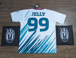 Camiseta de fútbol KOOVENTUS, diseño frontal con estampado del logotipo del equipo en blanco y negro, ajuste regular para adultos - Product Image 4