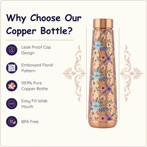 ขวดน้ำทองแดงแท้ ปราศจากสาร BPA ฝาปิดกันรั่ว 900 มล. ใช้กับเครื่องล้างจานได้ นำกลับมาใช้ใหม่ได้ เป็นมิตรกับสิ่งแวดล้อม เหมาะสำหรับใช้ในสำนักงานและการเดินทาง - Product Image 2