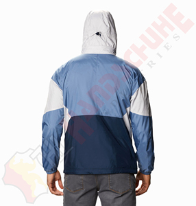 เสื้อแจ็คเก็ตซอฟต์เชลล์มีฮู้ดสำหรับผู้ชาย สีแดงเลือดหมู แถบสะท้อนแสงสีเงิน กันน้ำ บางเบา กันลม เหมาะสำหรับเล่นกีฬา วิ่ง พิมพ์ลาย - Product Image 2