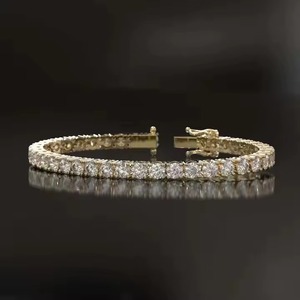 Lab Grown Diamond Tennis <b>Bracelet</b> for Women 14k Solid Gold Round Moissanite Wedding <b>Bracelets</b> & Bangles - Product Image 1