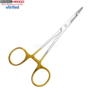 Aguja Olsen Hegar/Porta Suturas TC de Alemania, Acero Inoxidable, Anillos Dorados, 6.5 Pulgadas, Grado Premium, Manual, Certificado CE - Product Image 4