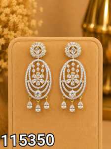 Pendientes de Cristal Elegantes Ping Bling para Mujer, Pendientes Colgantes Florales Ovalados en Tono Dorado, Pendientes de Lujo para Novia, Boda, Fiesta - Product Image 1