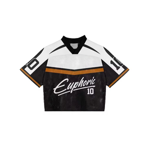 Camiseta Deportiva Estilo Hockey Euphoric, Cuello en V, Manga Corta, Malla Transpirable, Estampado Sublimado, Unisex, Adulto, Corte Regular, 100% Poliéster - Product Image 1