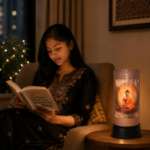 Buddha LED <b>Table</b> <b>Lamp</b> Spiritual Meditation Night Light Warm Glow Decorative Bedside Lantern Buddhist Home Temple Office Gift - Product Image 2