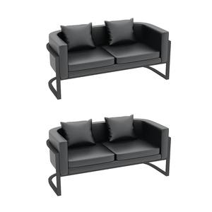 Canapé Chaise Longue Moderne Écologique Deux Places Coussins Moelleux Design Panneau Courbé Métal Durable Salon Villa Appartement - Product Image 5