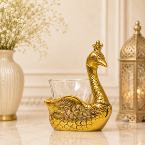 Candelabro de Cristal con Forma de Cisne, Dorado, Hecho a Mano, Decorativo para Mesa, Centro de Mesa para Sala de Estar - Product Image 3