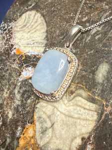 NIKHIL GEMS Pendentif Breloque Rectangulaire Cabochon en Argent Sterling Fait Main, Bleu Ellensburg Naturel, Style Vintage, Unisexe, pour Fiançailles - Product Image 2
