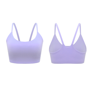 Sujetador deportivo sin costuras rosa para mujer, top de yoga con espalda cruzada, soporte medio, transpirable, top corto para entrenamiento - Product Image 2
